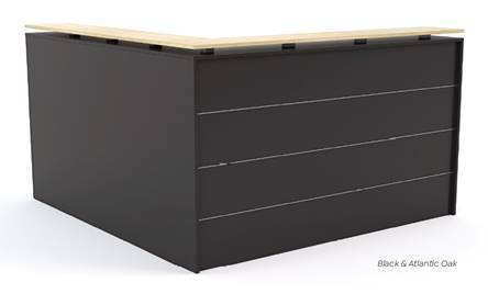 Knight Cubit Reception Front and Return - Black with Atlantic Oak Top