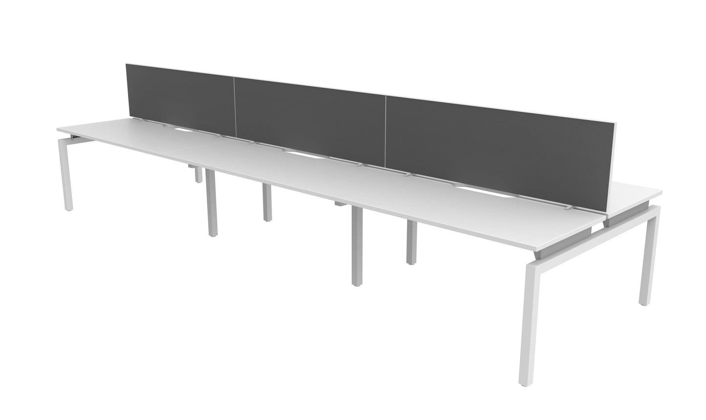 Accent Balance Fixed-height Desk - pod of 6 - 1500 x 800 with System 25 Screens