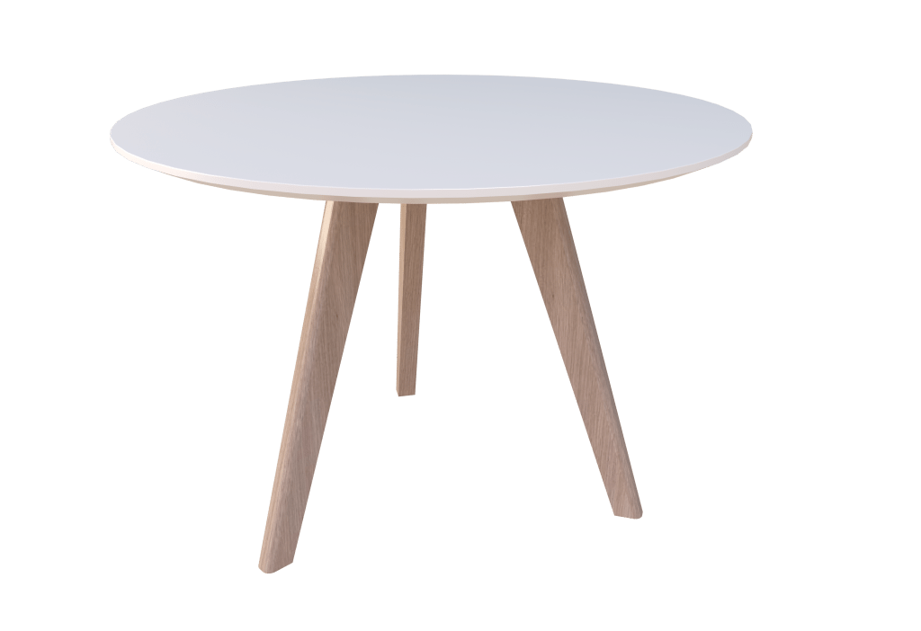 Oslo Meeting Table - 900R - 3 Leg - White Top