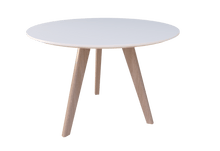Oslo Meeting Table - 900R - 3 Leg - White Top
