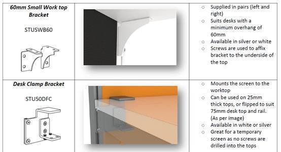 Studio 50 Desk Hung Screen 1800W x 900H