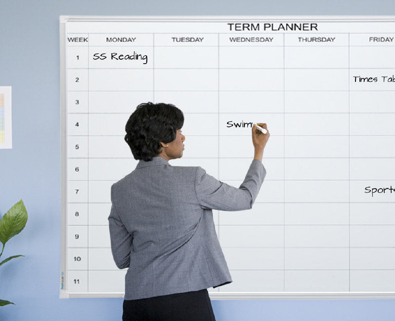 Clarity Porcelain Planner WhiteBoards - 1200 x 1800 (Year, Term or School)