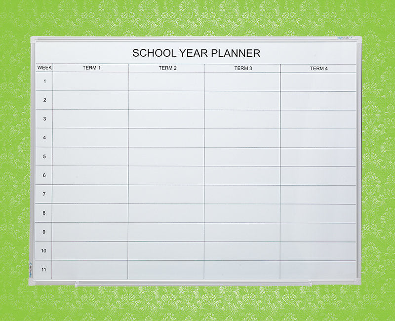 Clarity Porcelain Planner WhiteBoards - 900 x 1200 (Year, Term or School)